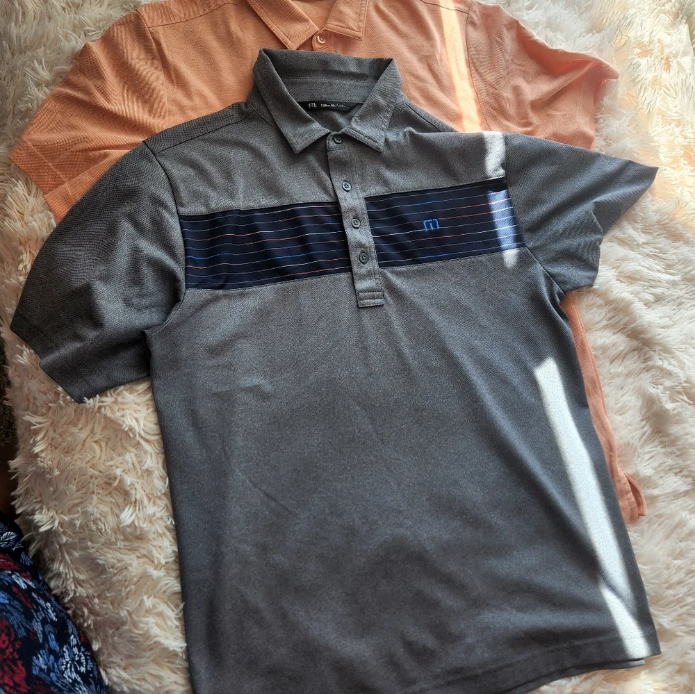 Men's Gray and Orange Polo Shirts Bundle